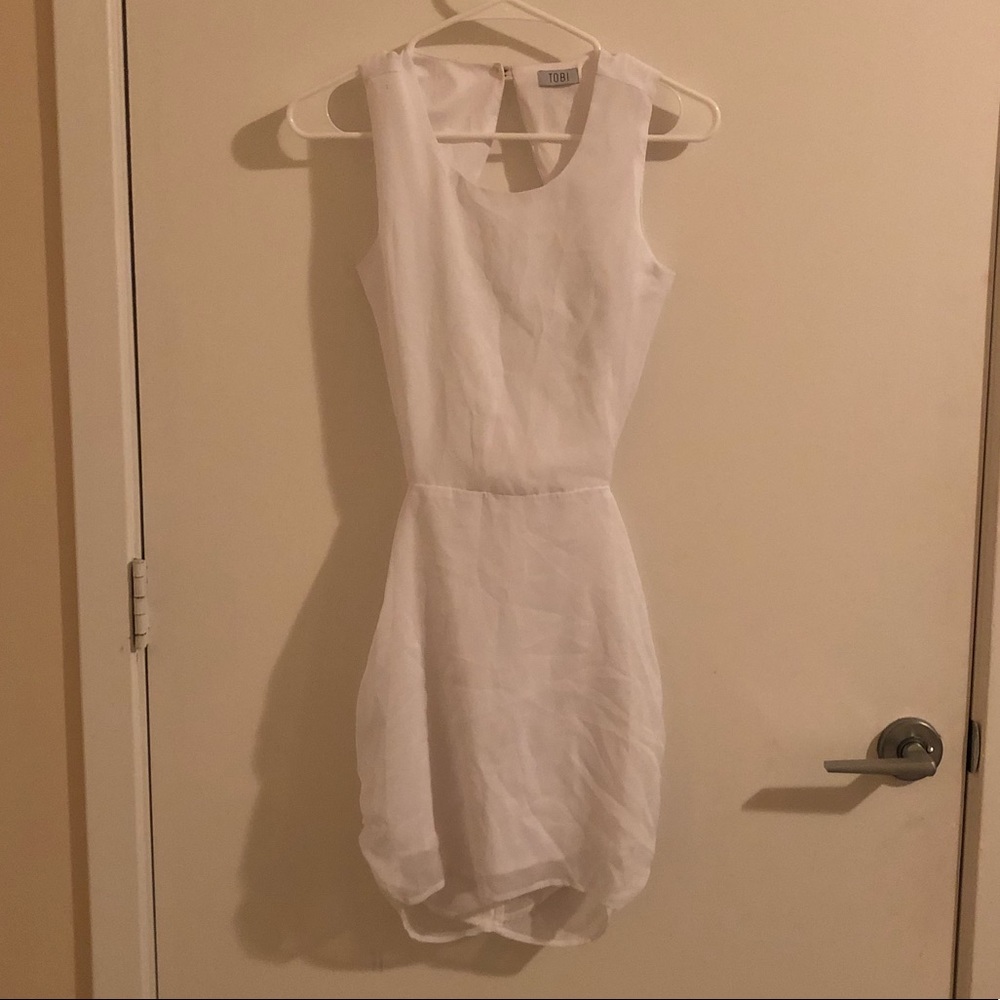 Backless white dress tight